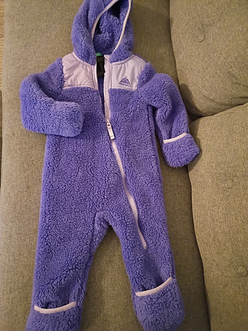 Snozu Purple Hooded Sherpa One-Piece Size 18M
